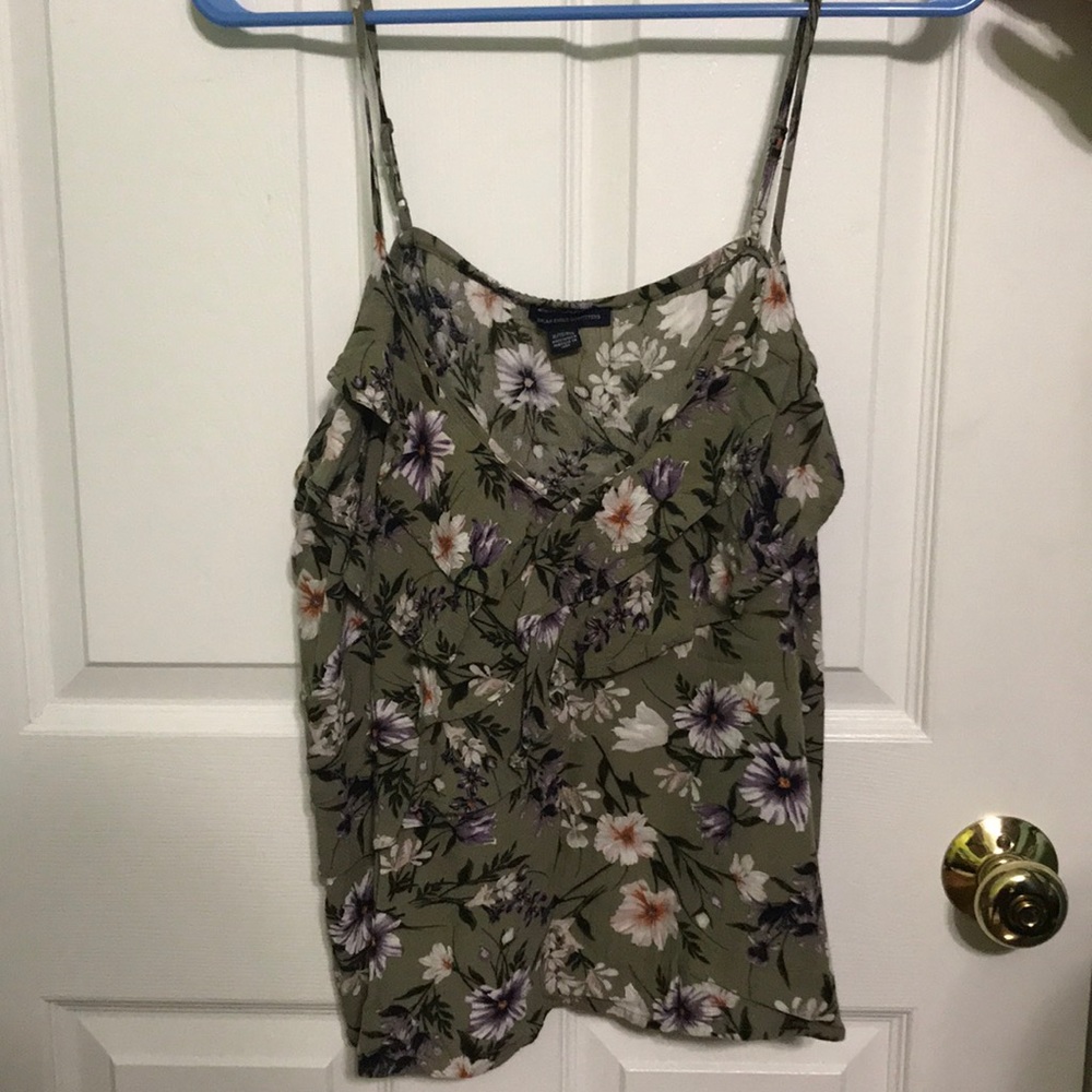 Green Flowy Floral Tank